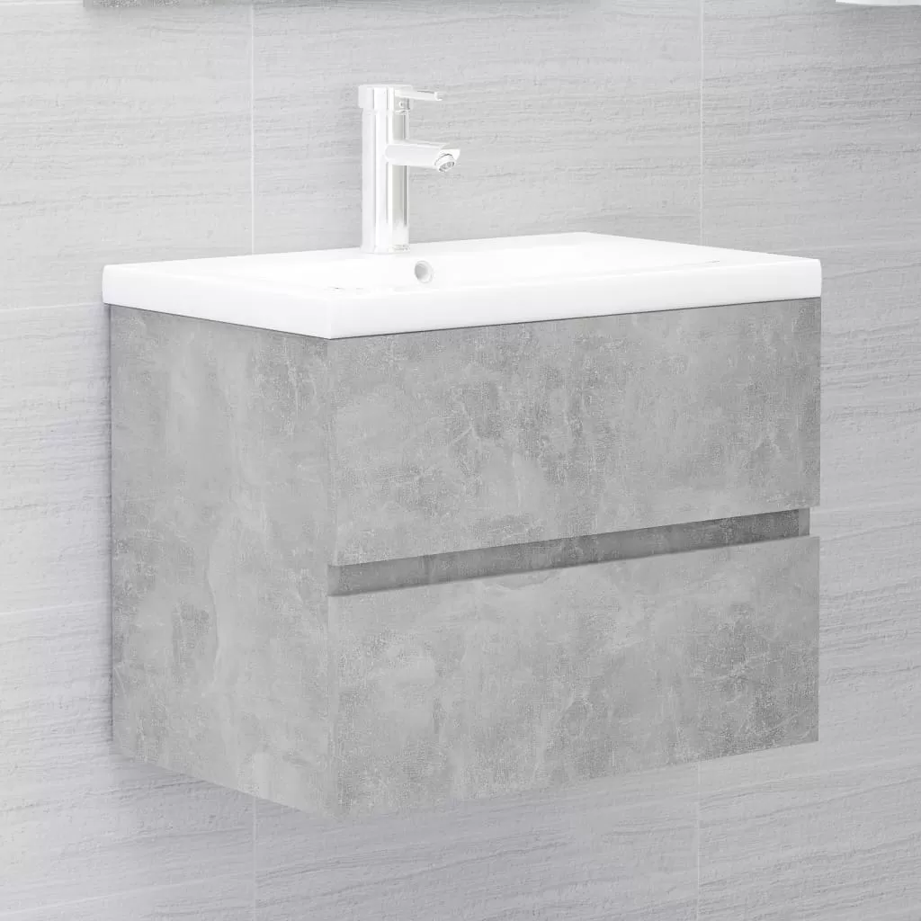 SET MOBILIER DE BAIE, 2 PIESE, GRI BETON [4]