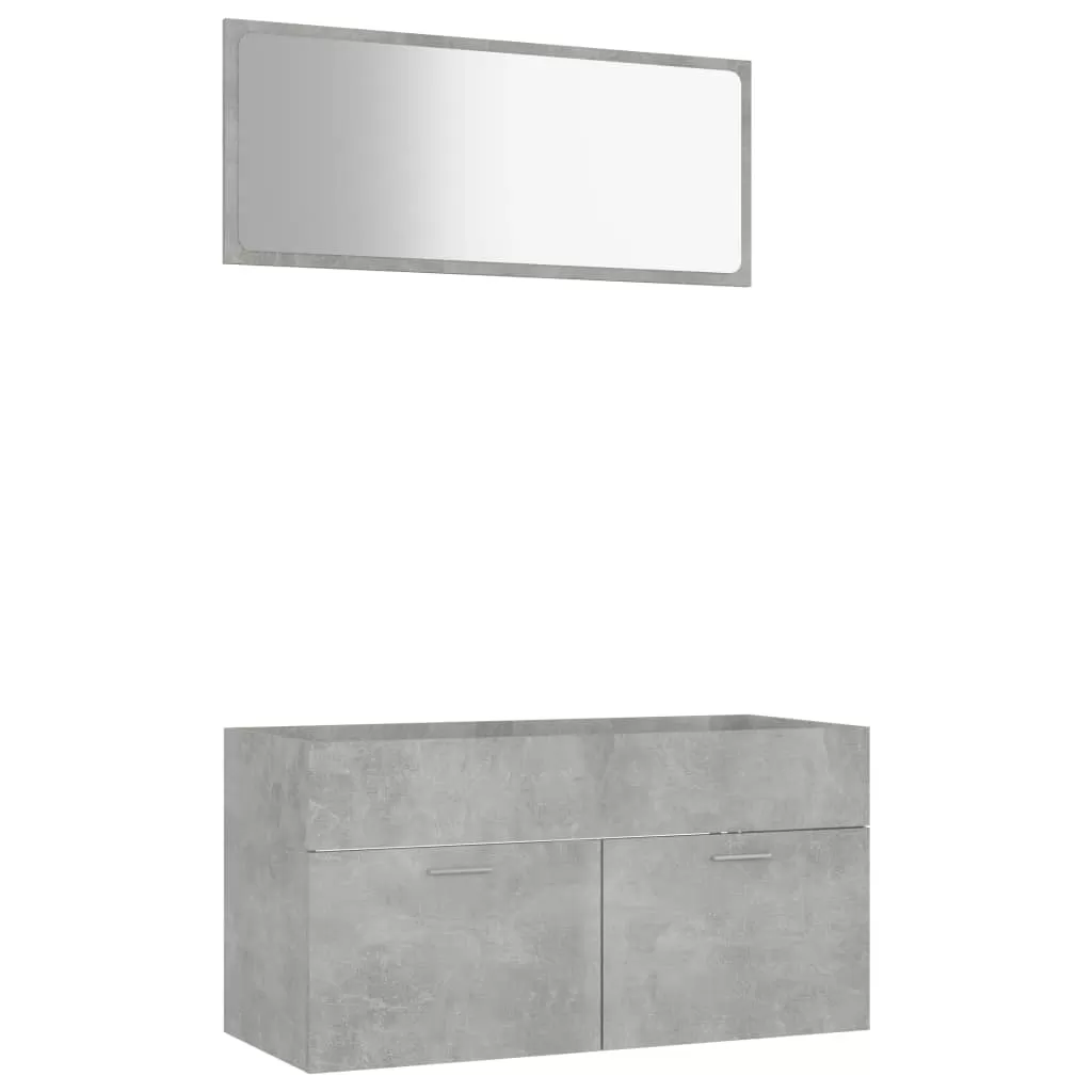 SET MOBILIER DE BAIE, 2 PIESE, GRI BETON [2]