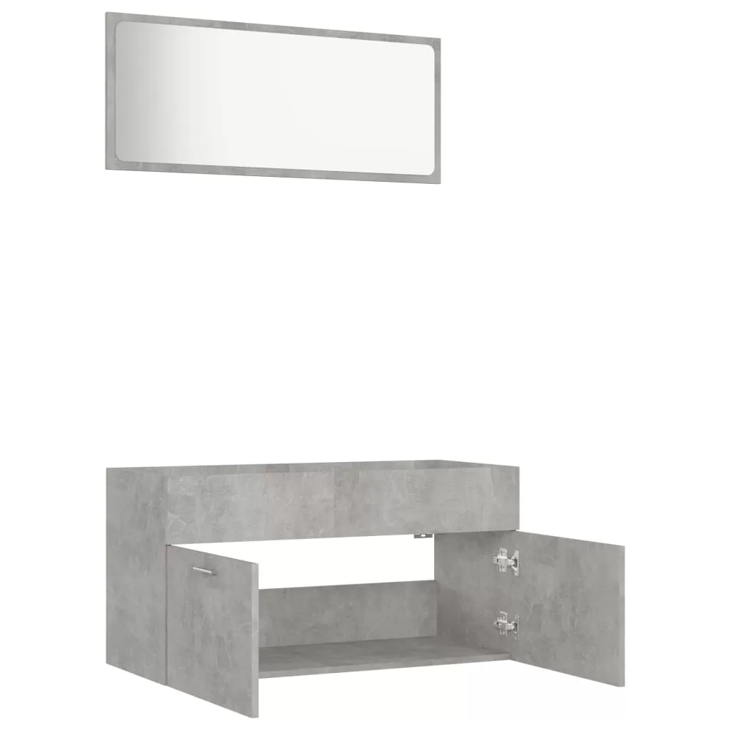 SET MOBILIER DE BAIE, 2 PIESE, GRI BETON [6]