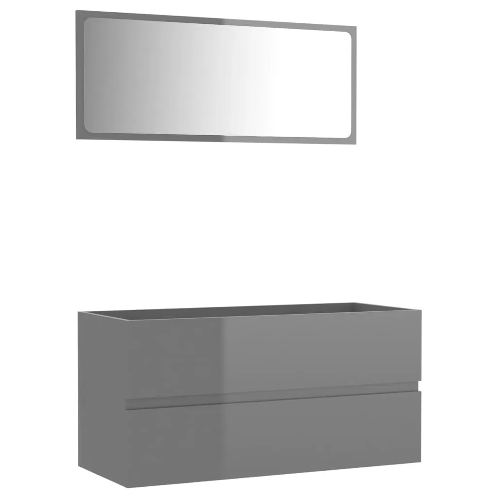 SET MOBILIER DE BAIE, 2 PIESE, GRI LUCIOS [2]