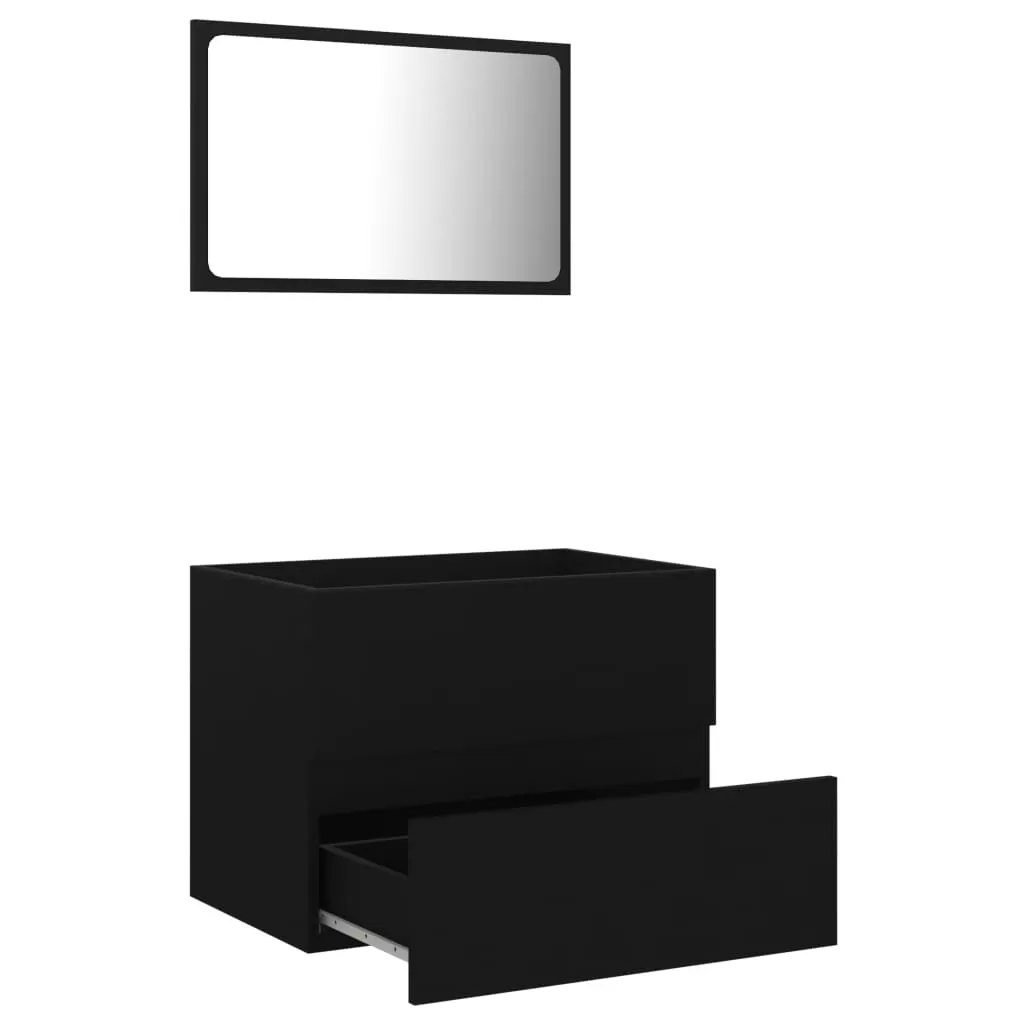 SET MOBILIER DE BAIE, 2 PIESE, NEGRU [5]