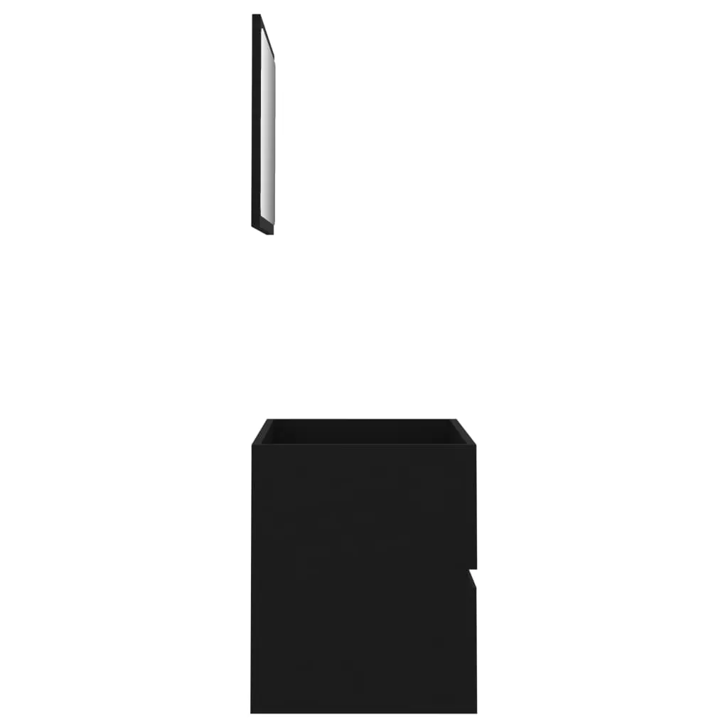 SET MOBILIER DE BAIE, 2 PIESE, NEGRU [6]