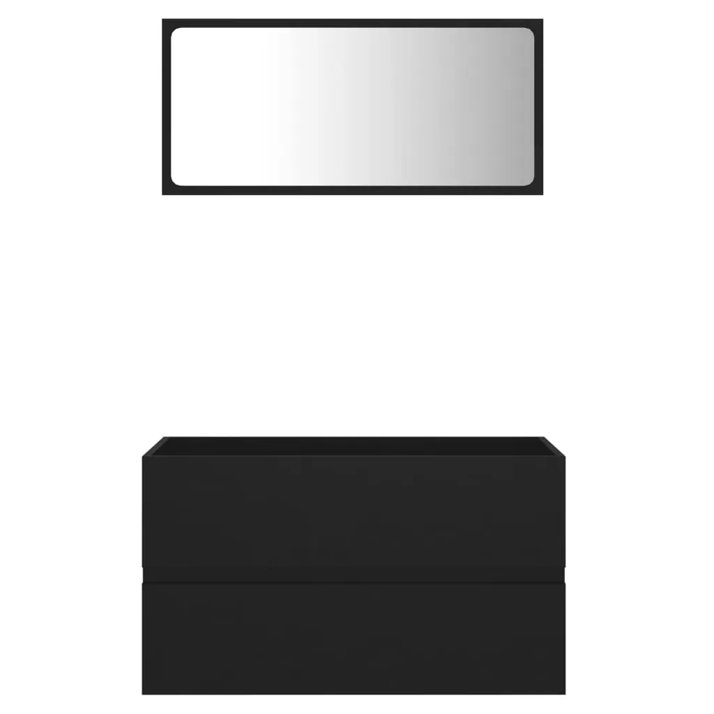 SET MOBILIER DE BAIE, 2 PIESE, NEGRU [6]