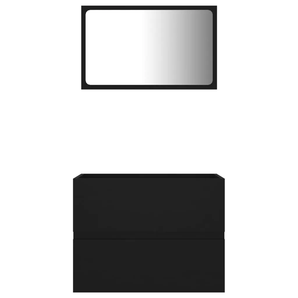 SET MOBILIER DE BAIE, 2 PIESE, NEGRU [7]