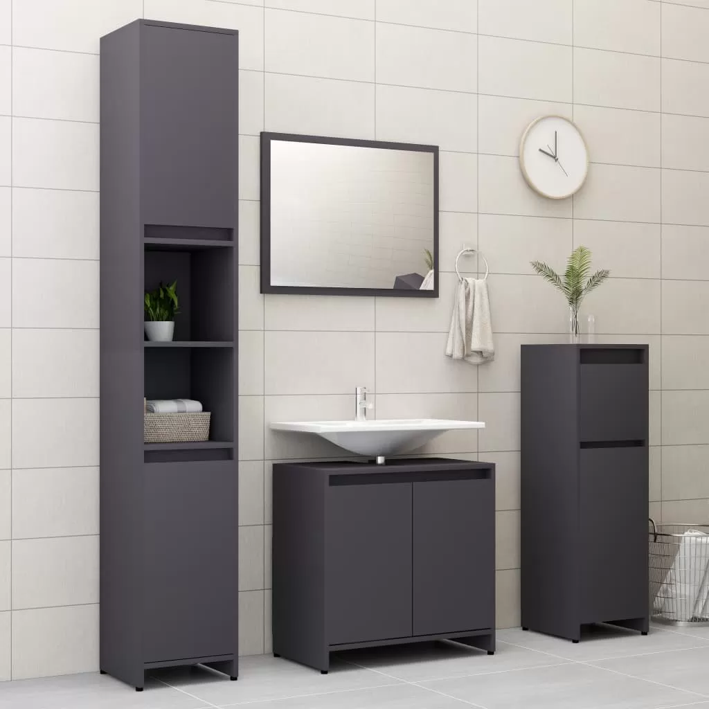 SET MOBILIER DE BAIE, GRI [4]