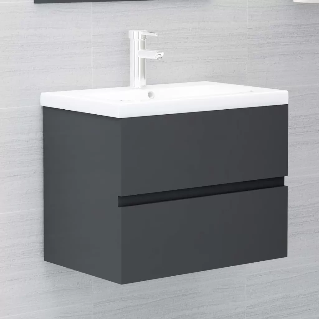 SET MOBILIER DE BAIE, GRI, 60 X 38.5 X 45 CM [3]