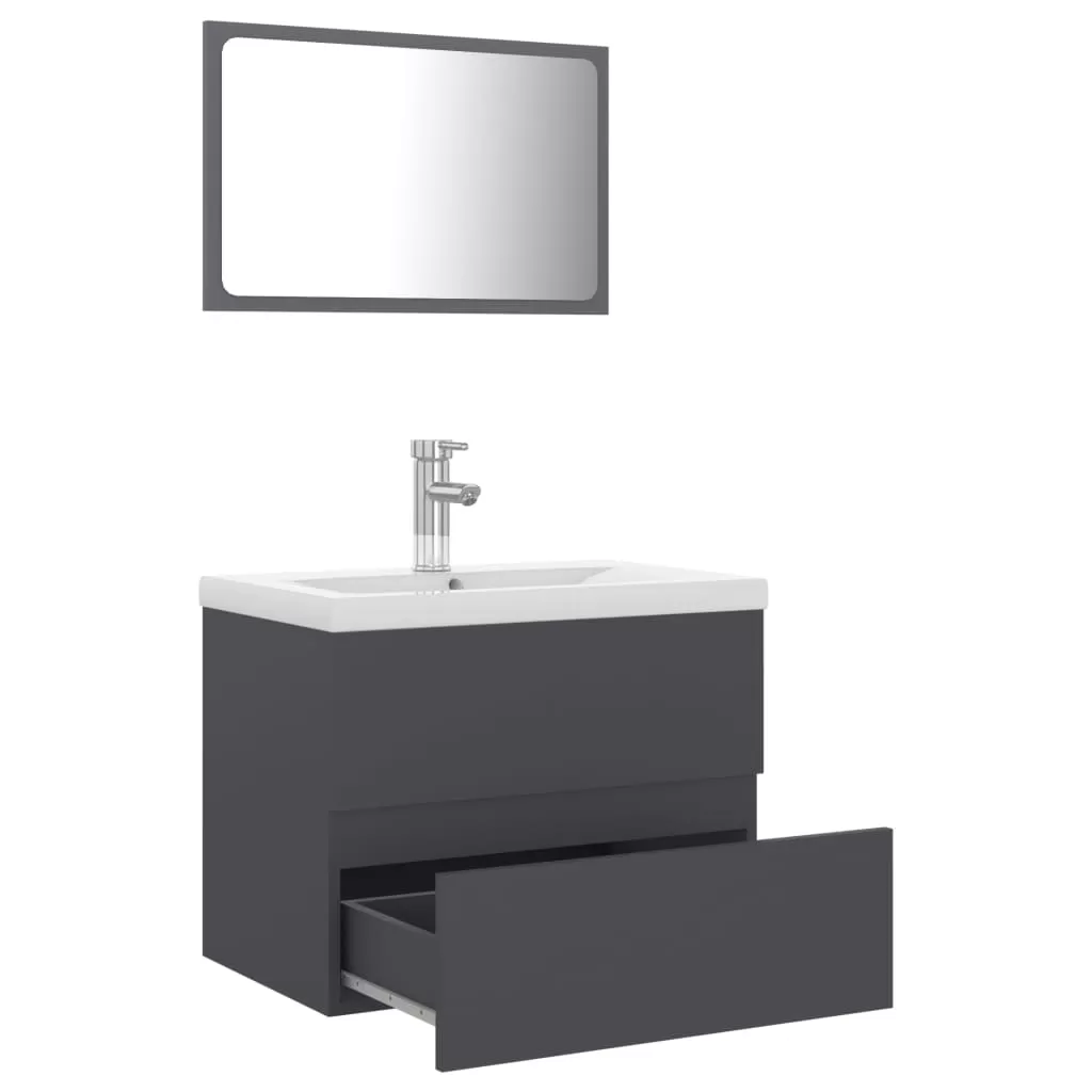 SET MOBILIER DE BAIE, GRI, 60 X 38.5 X 45 CM [5]