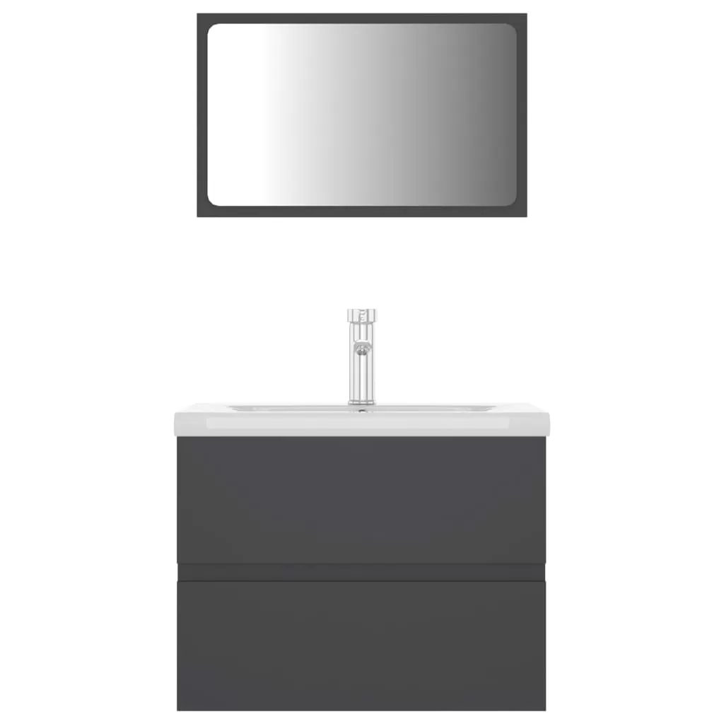 SET MOBILIER DE BAIE, GRI, 60 X 38.5 X 45 CM [6]