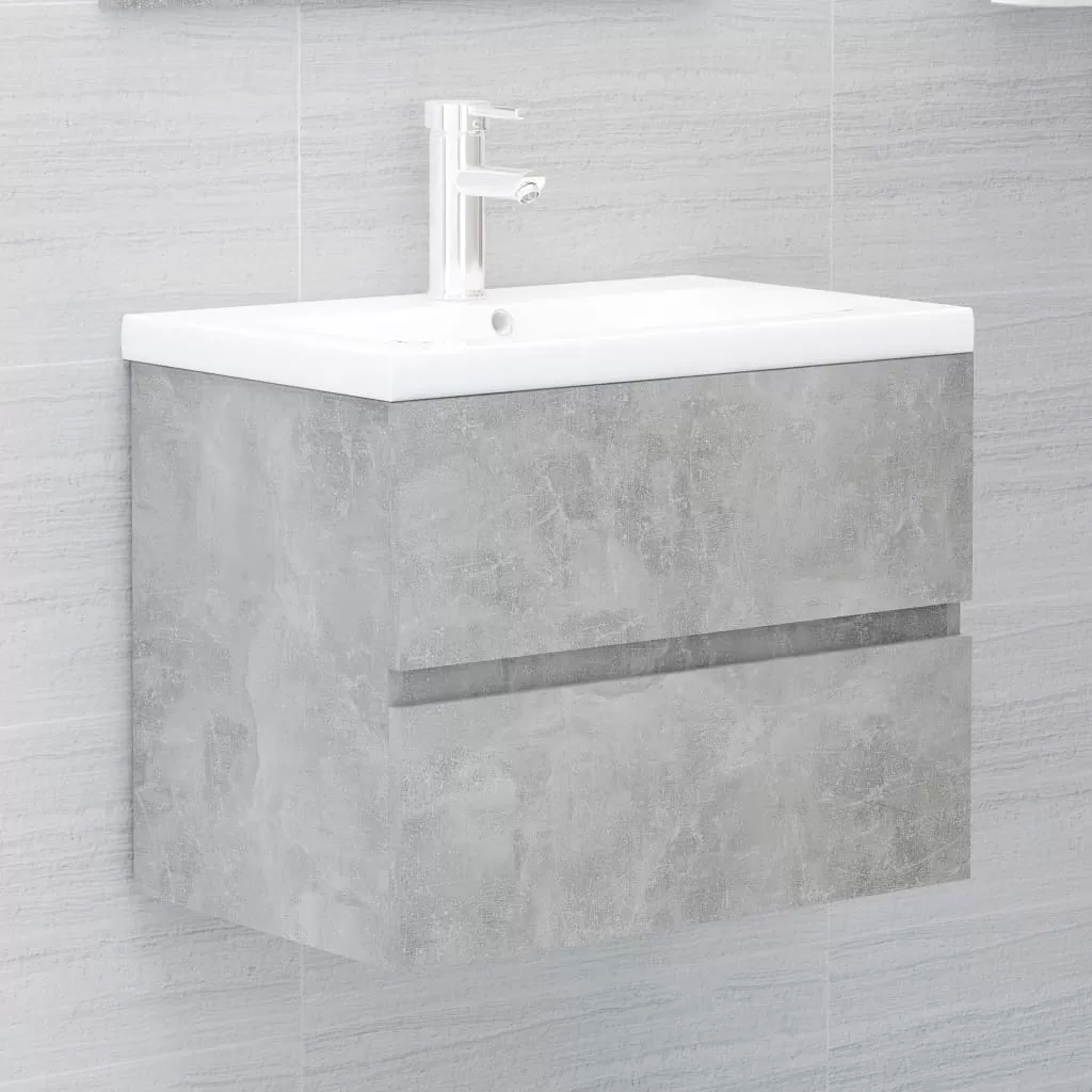 SET MOBILIER DE BAIE, GRI BETON, 60 X 38.5 X 45 CM [3]