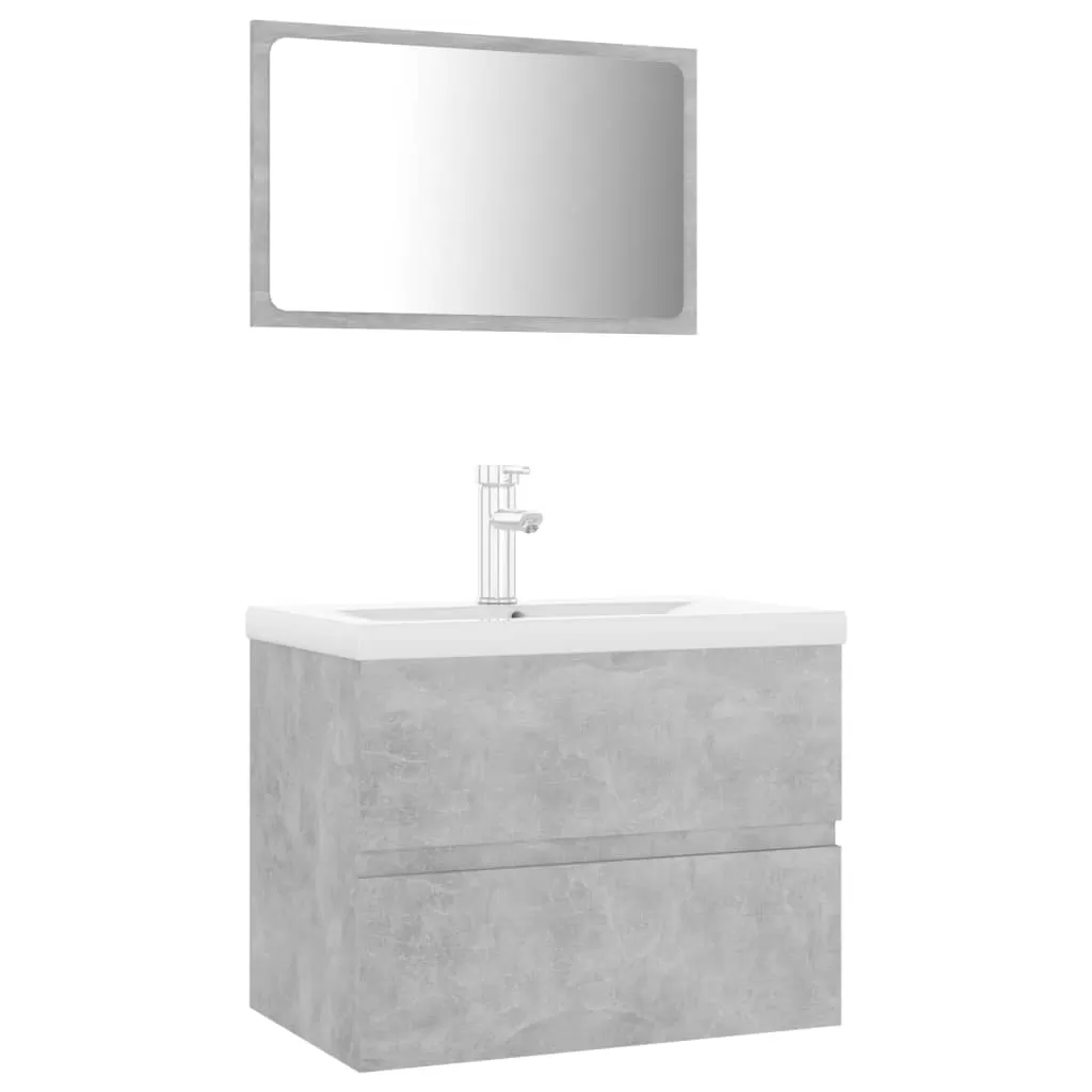 SET MOBILIER DE BAIE, GRI BETON, 60 X 38.5 X 45 CM [2]