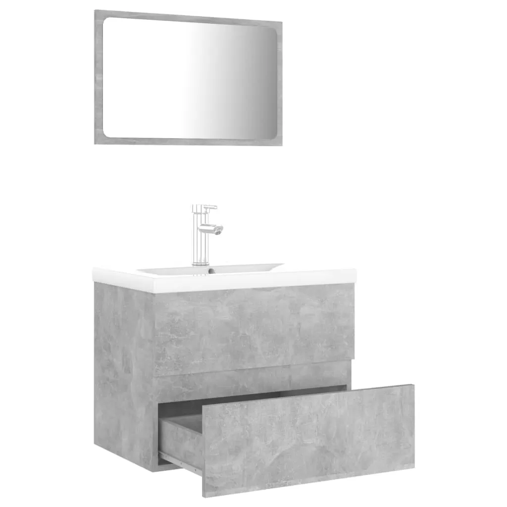 SET MOBILIER DE BAIE, GRI BETON, 60 X 38.5 X 45 CM [5]