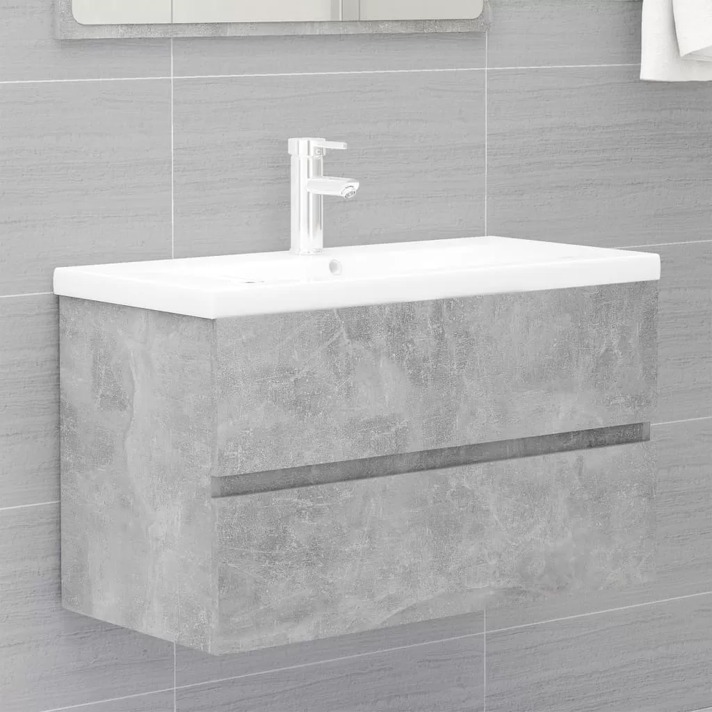SET MOBILIER DE BAIE, GRI BETON, 80 X 38.5 X 45 CM [3]
