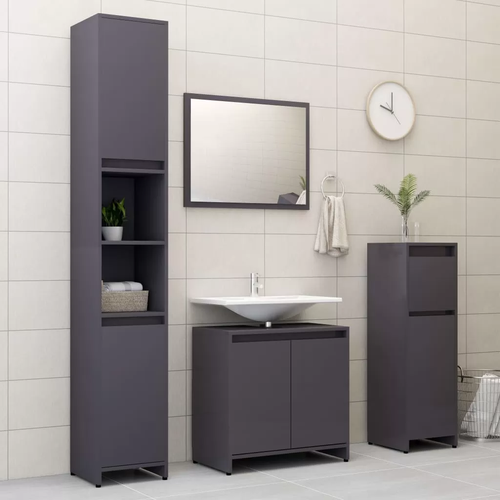 SET MOBILIER DE BAIE, GRI LUCIOS [4]
