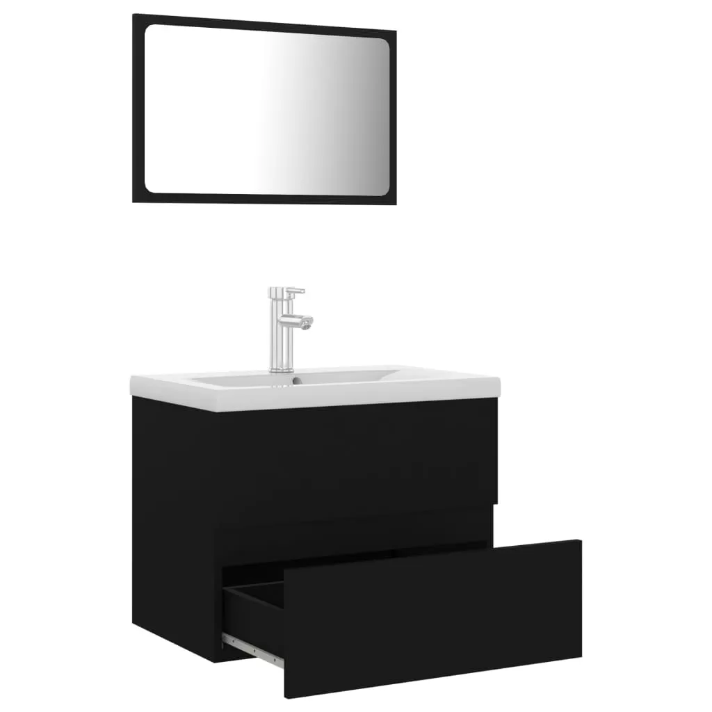 SET MOBILIER DE BAIE, NEGRU, 60 X 38.5 X 45 CM [5]