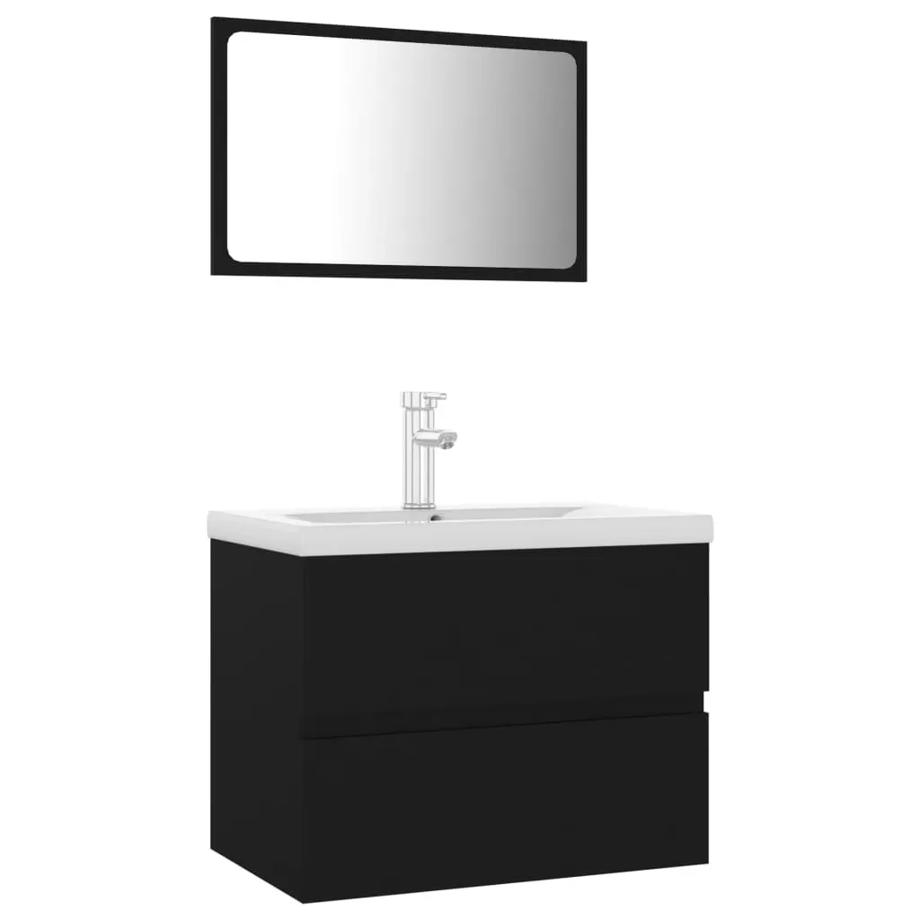 SET MOBILIER DE BAIE, NEGRU, 60 X 38.5 X 45 CM [2]