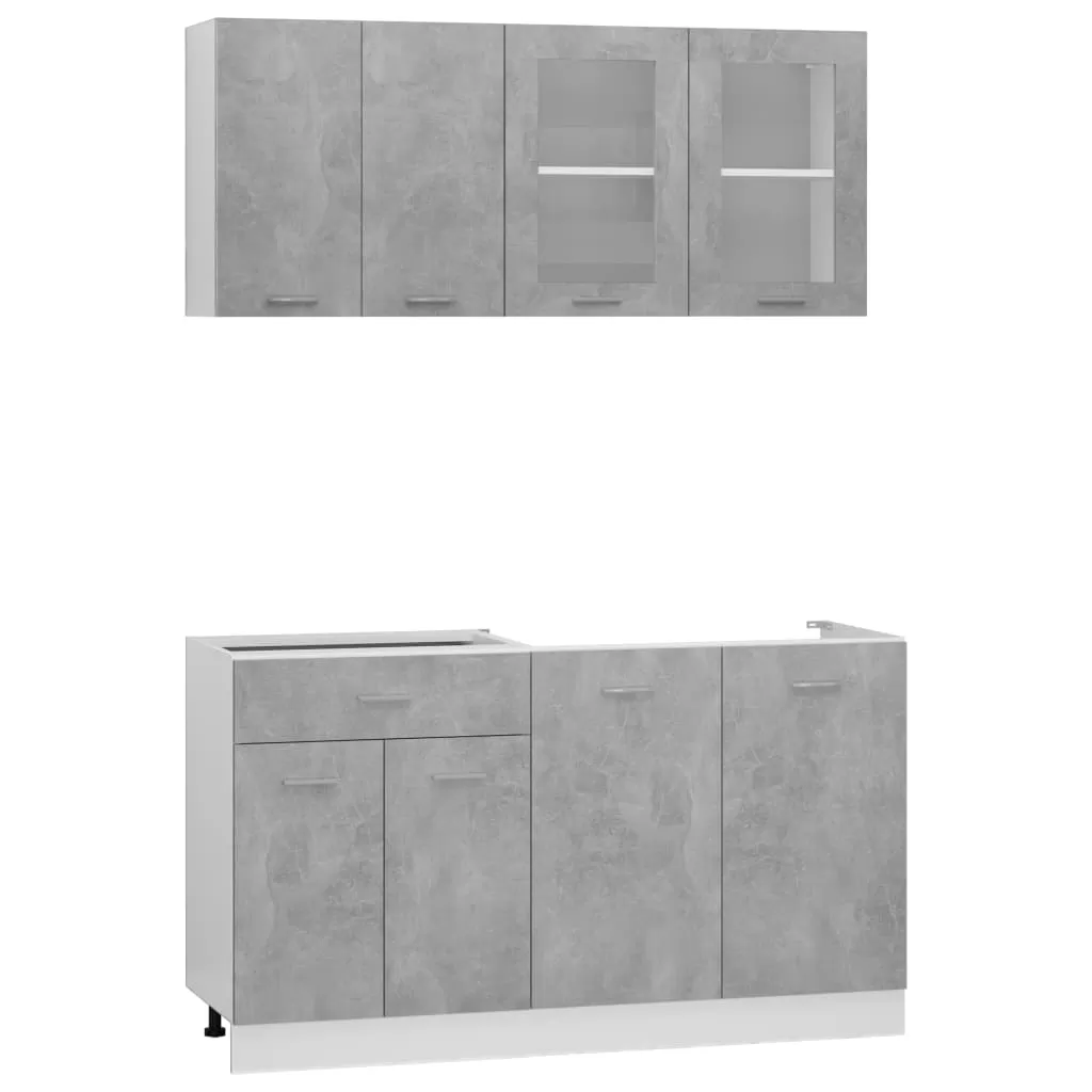 SET MOBILIER DE BUCATARIE DIN 4 PIESE, GRI BETON [2]