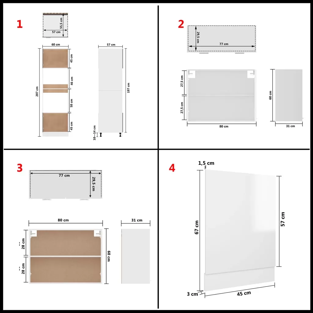 SET MOBILIER DE BUCATARIE DIN 7 PIESE, ALB LUCIOS [9]