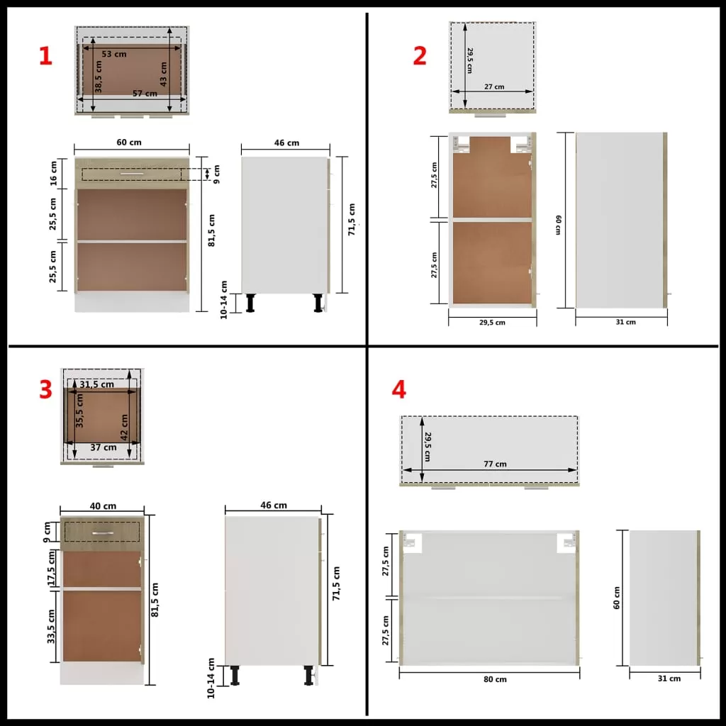 SET MOBILIER DE BUCATARIE DIN 8 PIESE, STEJAR SONOMA [10]
