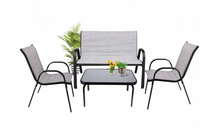 Set mobilier de grădină ,4pcs,gri [1]