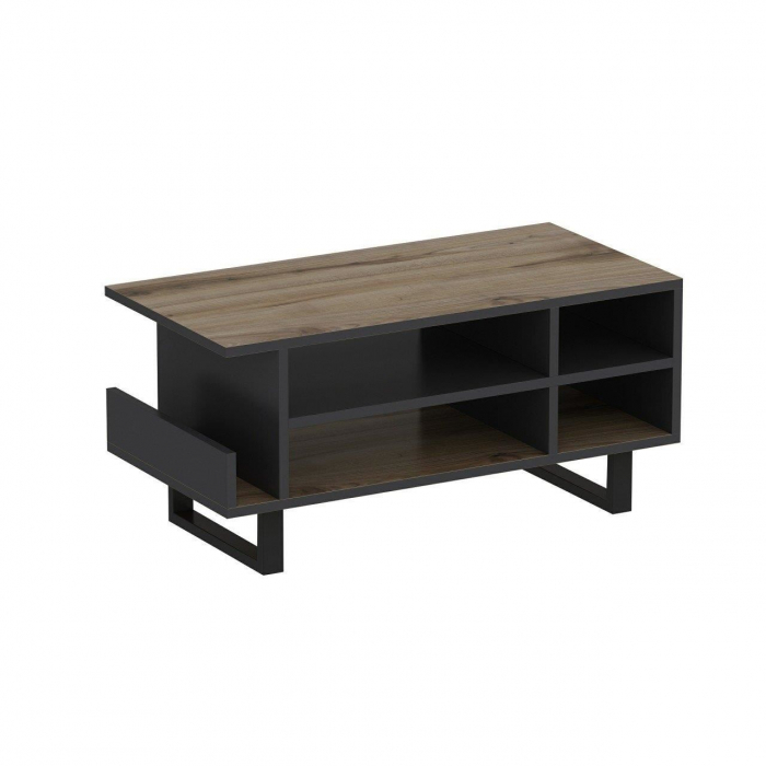 SET MOBILIER SUFRAGERIE, 4 CORPURI, PAL MELAMINAT, NATUR SI ANTRACIT, LENOIR, MINAR [3]