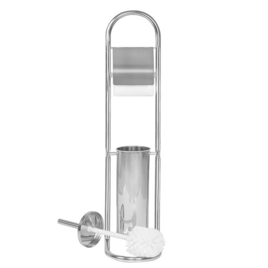SUPORT PENTRU HARTIE IGIENICA CU PERIE WC, METAL, CROMAT, 72 CM, SPRINGOS [1]