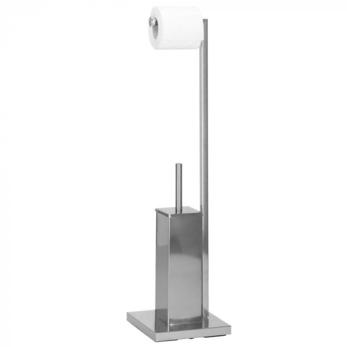 SUPORT PENTRU HARTIE IGIENICA CU PERIE WC, METAL, CROMAT, 75 CM, SPRINGOS [9]