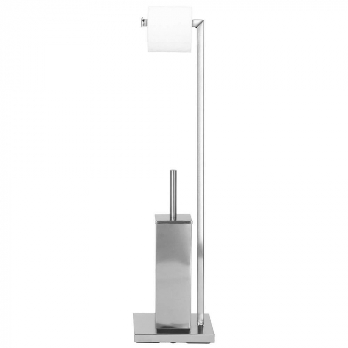 SUPORT PENTRU HARTIE IGIENICA CU PERIE WC, METAL, CROMAT, 75 CM, SPRINGOS [4]