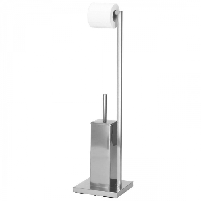 SUPORT PENTRU HARTIE IGIENICA CU PERIE WC, METAL, CROMAT, 75 CM, SPRINGOS [10]