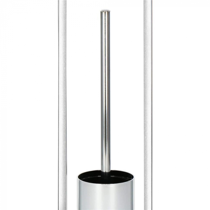SUPORT PENTRU HARTIE IGIENICA CU PERIE WC, METAL SI BAMBUS, CROM, 75.5 CM, SPRINGOS [4]