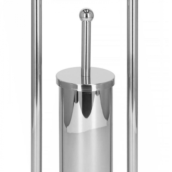 SUPORT PENTRU HARTIE IGIENICA CU PERIE WC, METALIC, CROMAT, 80 CM [9]