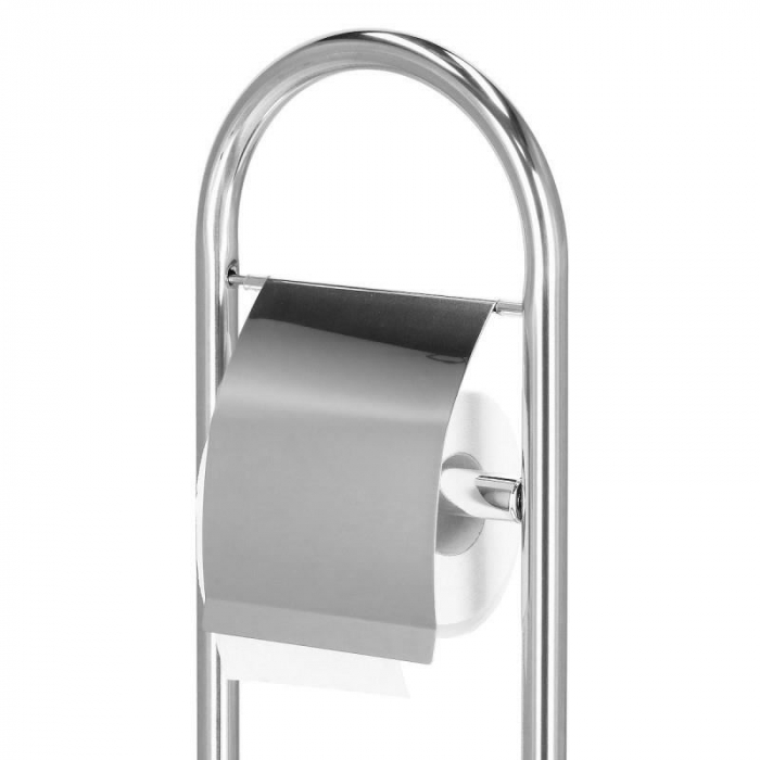 SUPORT PENTRU HARTIE IGIENICA CU PERIE WC, METALIC, CROMAT, 80 CM [8]