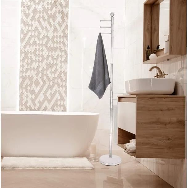 SUPORT PENTRU PROSOAPE DE BAIE, METALIC, CROMAT, 6 BRATE, 176 CM [12]
