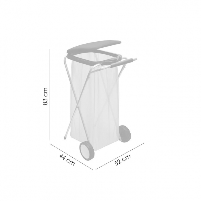 SUPORT SAC GUNOI CU MANER METALIC SI ROTI, 44X52X83 CM, NEGRU, STREND PRO [2]