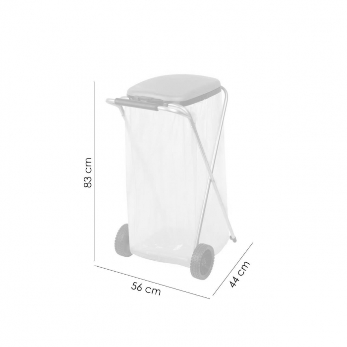 SUPORT SAC GUNOI CU MANER METALIC SI ROTI, 44X52X83 CM, PORTOCALIU, STREND PRO [2]