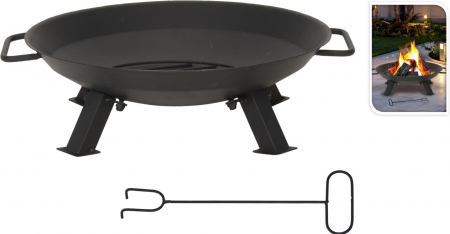 Grill si Accesorii - Vas pentru foc de grădină cu mâner și suport stabil