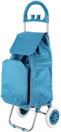 Diverse Accesorii - Cărucior de cumpărături pliabil cu 2 roți, buzunar frontal, albastru – 30L