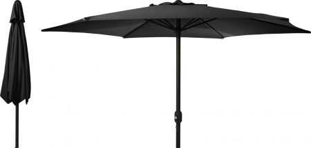 Umbrele si Pergole - Umbrelă de grădină XXL neagră Ø350 cm cu sistem de deschidere prin manivelă