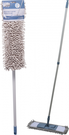 Mopuri - Mop din microfibră cu mâner telescopic, Ultra Clean, 44x14 cm