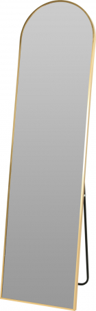 Oglinda baie - Oglindă de podea cu ramă metalică aurie, design arcuit, 160x40 cm