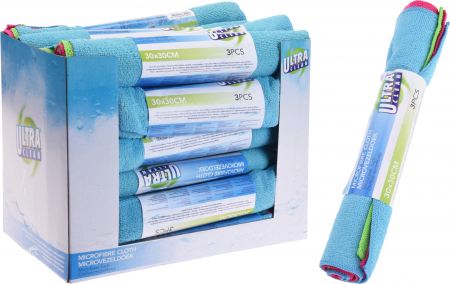 Amenajari Interioare - Lavete din microfibră Ultra Clean 30x30 cm – set 3 bucăți, curățare eficientă