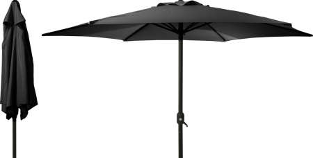 Umbrele si Pergole - Umbrelă de grădină neagră Ø300 cm cu sistem de deschidere prin manivelă