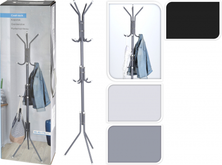 Mobilier hol - Cuier metalic vertical cu 12 agățători, 175 cm, design modern și stabil