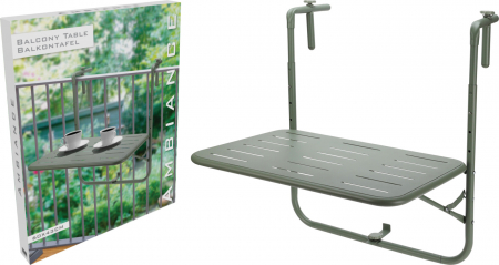 Mobilier Gradina - Masă suspendabilă pentru balcon Ambiance – 60x43 cm, metal verde