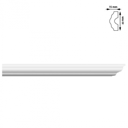 Plinte, izolatii si accesorii parchet - BAGHETA LINII, 40X15 MM, 2 M