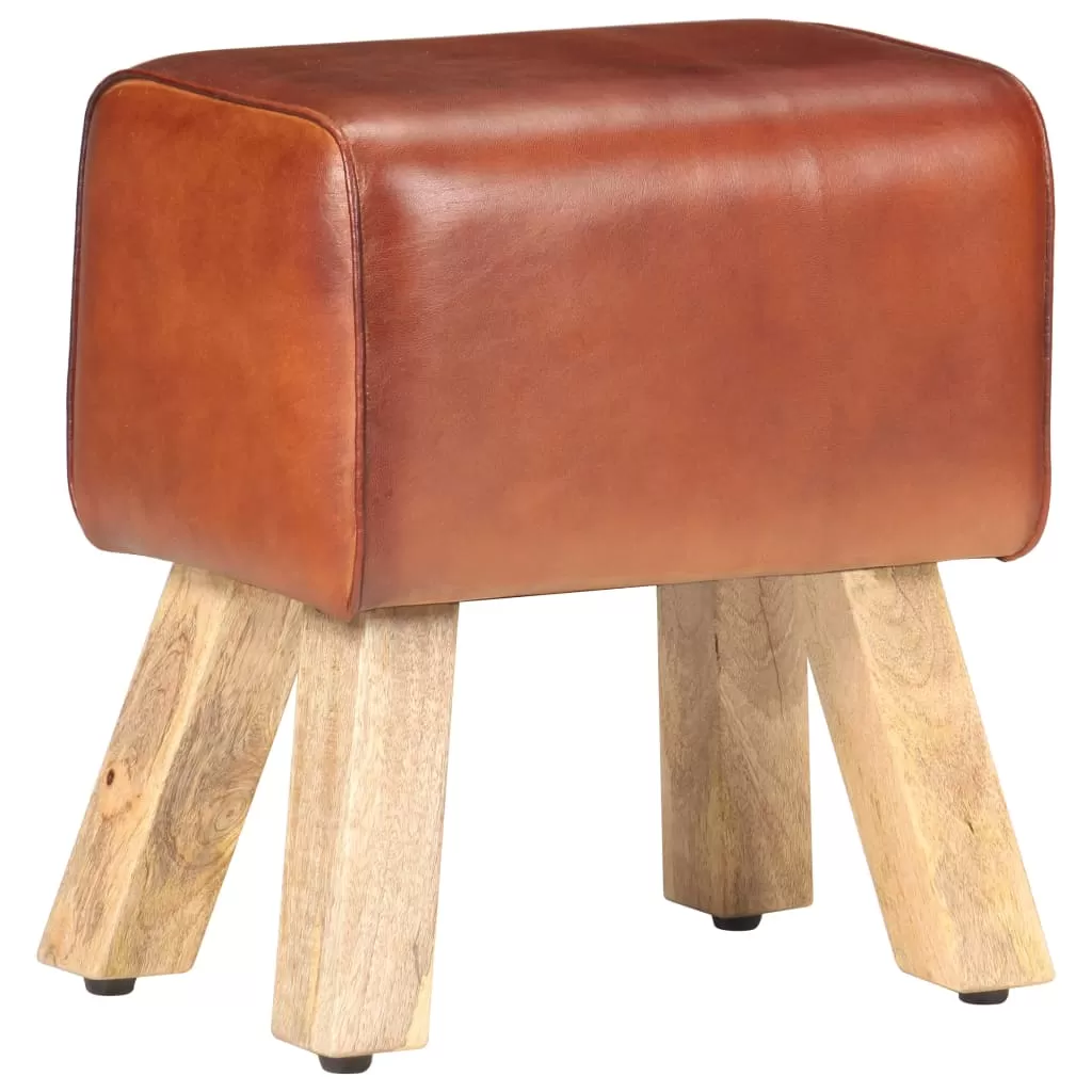 Bucatarie - BANCA BOK GIMNASTICA MARO 38 CM PIELE NATURALA/LEMN MASIV MANGO, MARO, 38 CM
