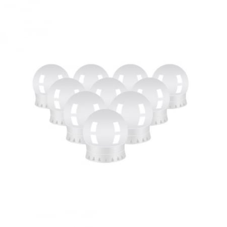 Living - BECURI LED PENTRU OGLINDA, MASA DE TOALETA, MACHIAJ, CU PANOU CONTROL, 30 MODURI ILUMINARE, USB, SET 10 BUC, MALATEC