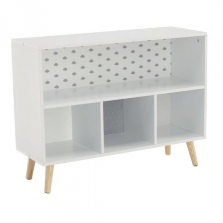 Mobila living si biblioteci - BIBLIOTECA, MDF, 4 POLITE, MODEL NORI, ALB-GRI, 78X28X58 CM, CHOMIK