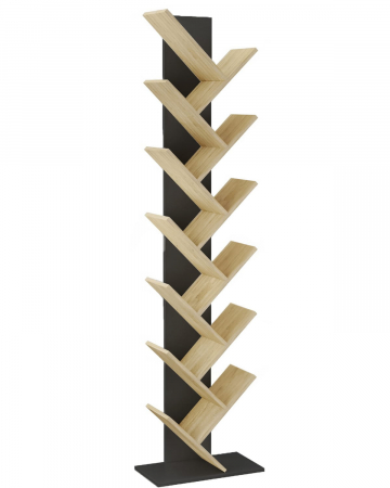 Amenajari Interioare - BIBLIOTECĂ negru/stejar sonoma 222 cm