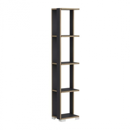 Mobila living si biblioteci - BIBLIOTECA, PAL MELAMINAT, 4 RAFTURI, ANTRACIT SI NATUR, 34X26X153 CM, NARROW, MINAR