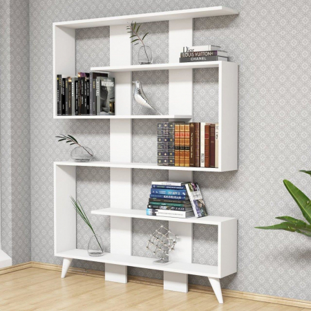 BIBLIOTECA, PAL MELAMINAT, ALB, 120X22X164 CM, JANE, MINAR [3]